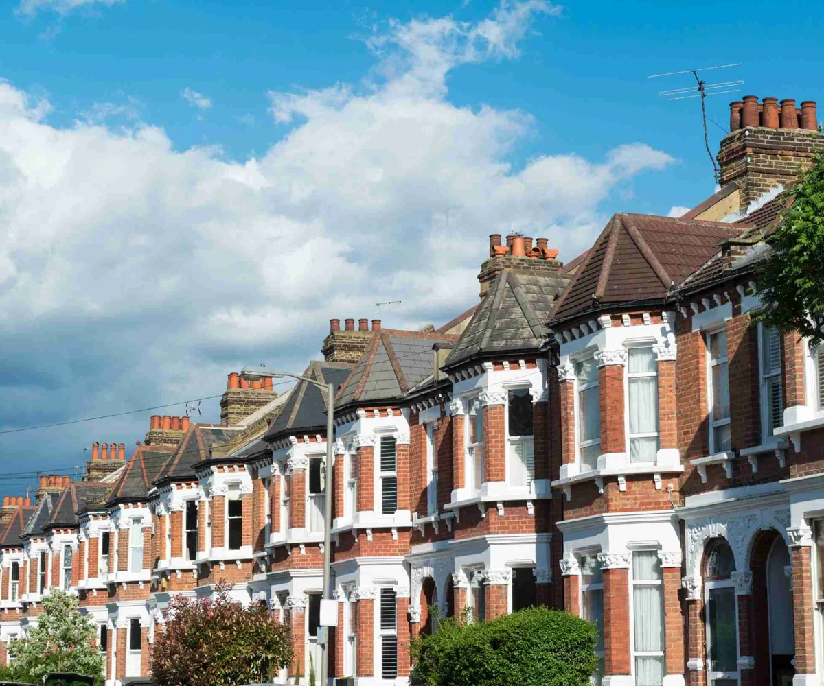 Houses In A Row On A Sunny Day, England