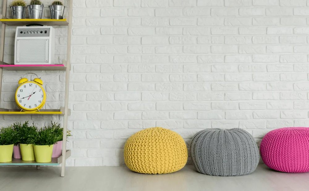 bean bags and shelf with plants and decoration bean bags and shelf with plants and decoration