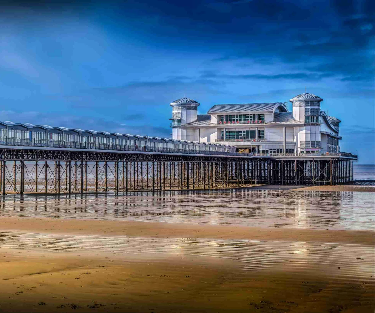 Beach With Pier In Weston Super Mare