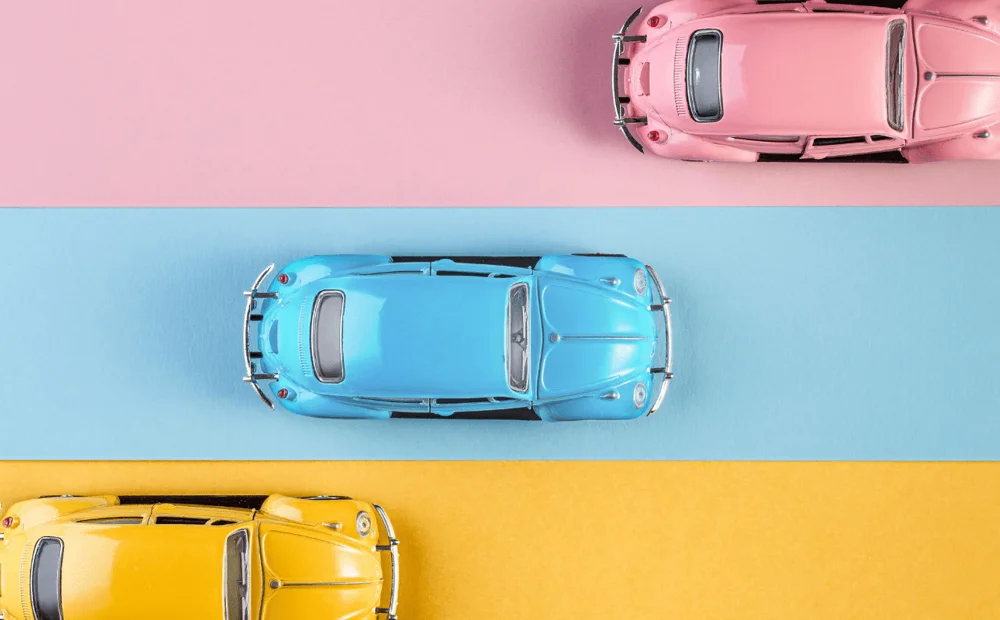 blue, yellow and pink cars blue, yellow and pink cars