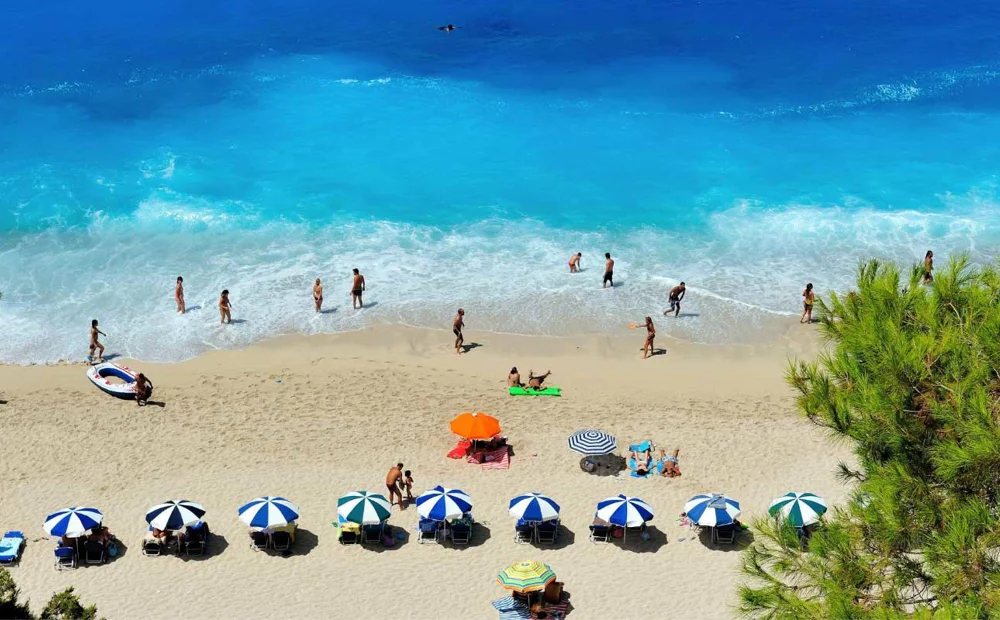 beach with umbrellas beach with umbrellas