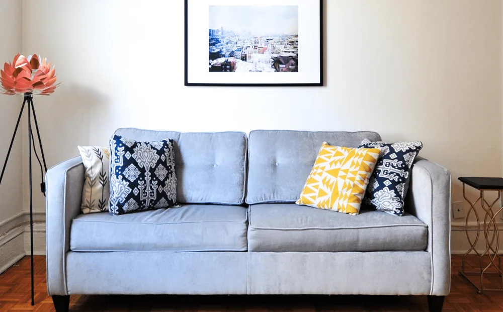 sofa with pillows in house sofa with pillows in house
