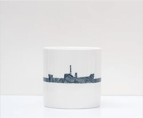 Dazzle ship bone china mug