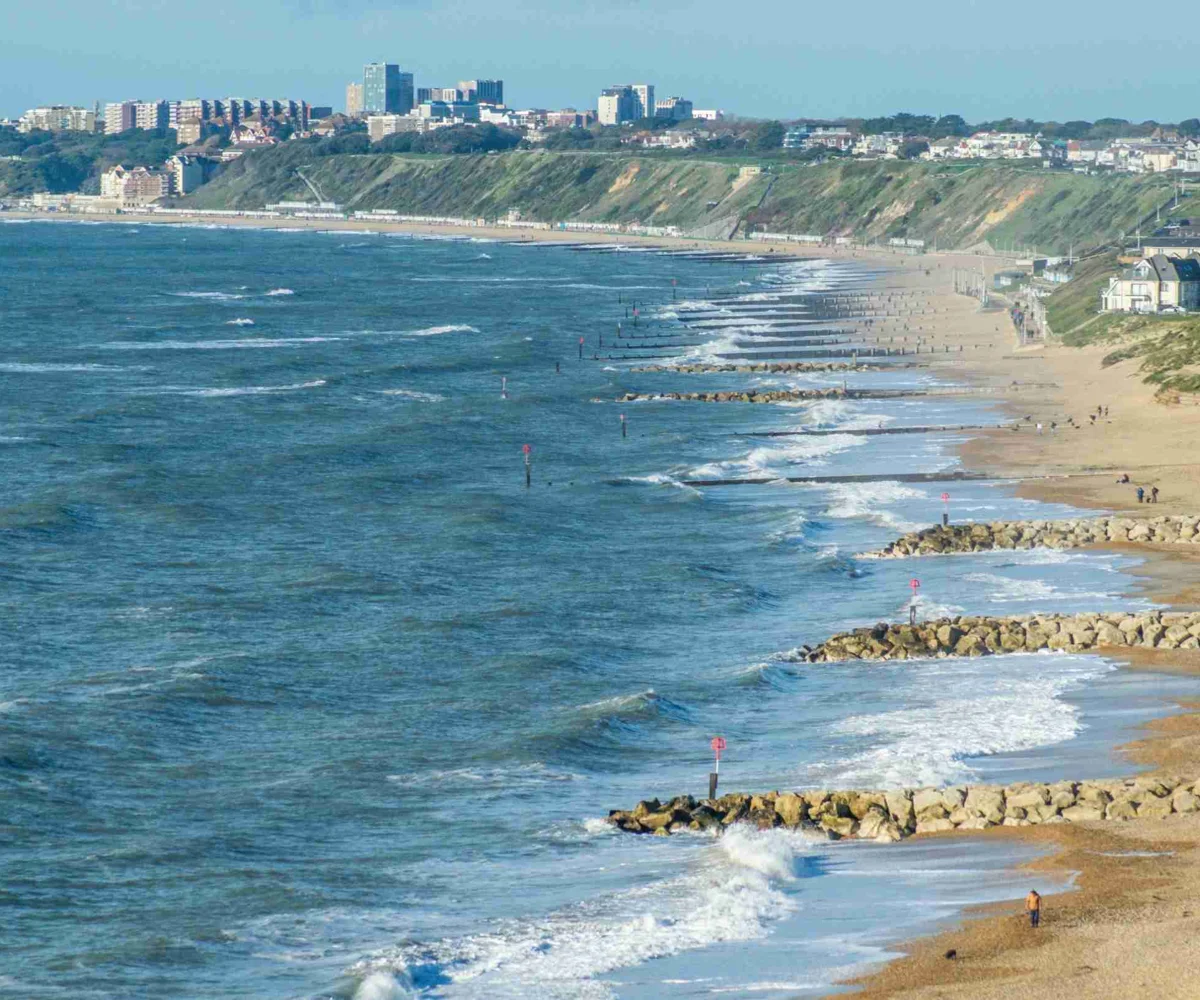 Aerial View Of The Beach In Christchurch, England