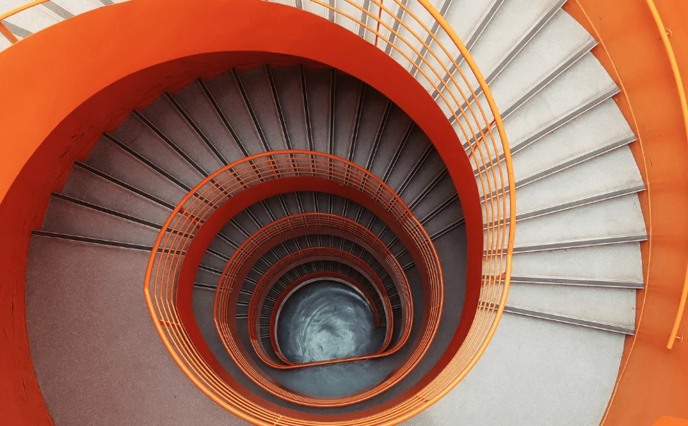 orange spiral staircase orange spiral staircase